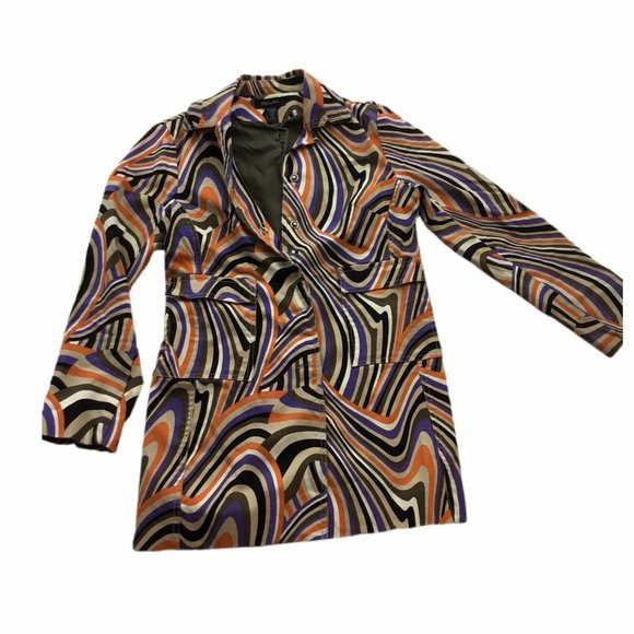 Ideology for Macys Retro 1970s Look Coat Jacket Blazer Size Small - Picture 2 of 8